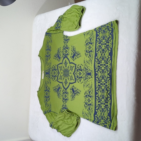 Nurture M 3/4 sleeve top Boho EUC - Picture 1 of 3